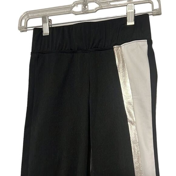 Augusta Sportswear Pants Girl’s Small Black Silver Stripe Aurora Flair Zippered - Picture 2 of 7